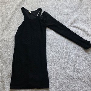 Asymmetrical black mini dress